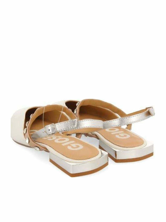 Pantofi balerini pentru femei Slingback Off White
