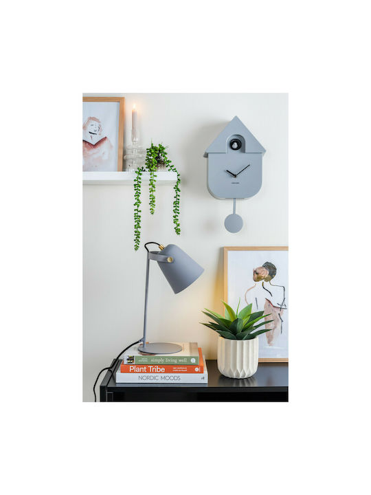 Karlsson Wall Clock Plastic With Pendulum Grey 21.5x41cm