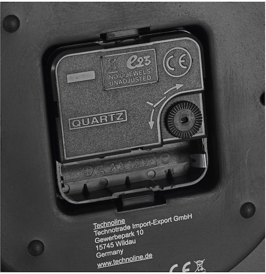 Technoline WT 600 BL Ρολόι Τοίχου Κεραμικό Μαύρο Ø25cm