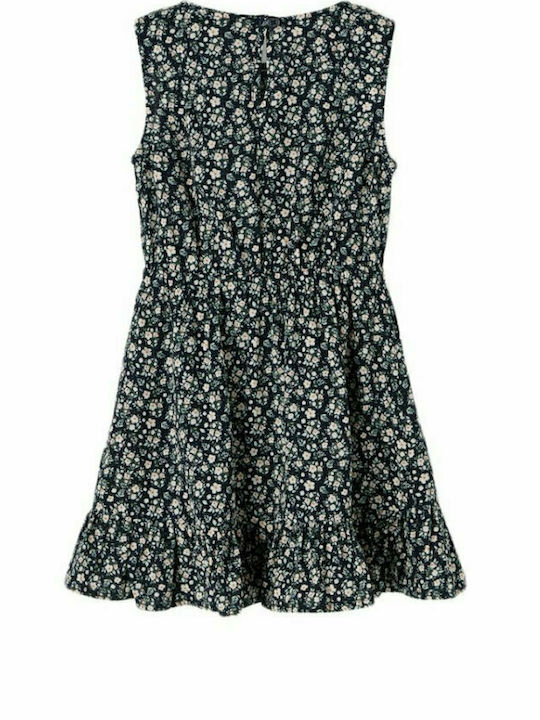 Name It Mädchen Kleid Blumen Ärmellos Blau