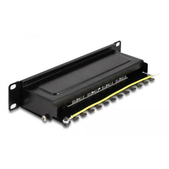 DeLock Patch Panel για Rack 1U 10" 8 Θυρών cat6a Μαύρο