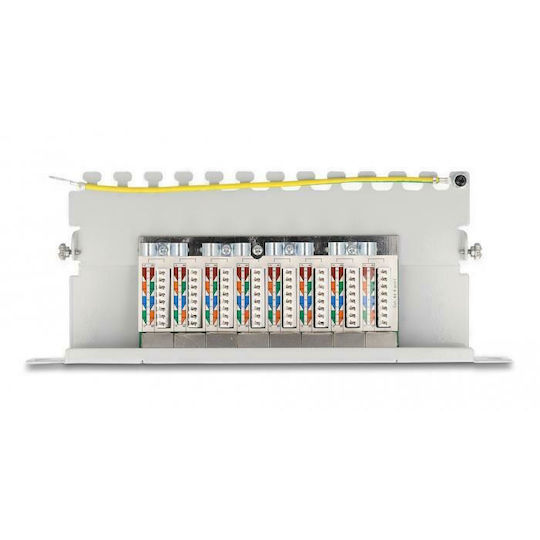 DeLock Patch Panel για Rack 0.5U 10" 8 Θυρών cat6a Γκρι