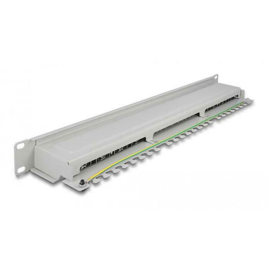 DeLock Patch Panel για Rack 1U 19" 16 Θυρών cat6a Γκρι
