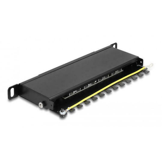 DeLock Patch Panel για Rack 0.5U 10" 8 Θυρών cat6a Μαύρο