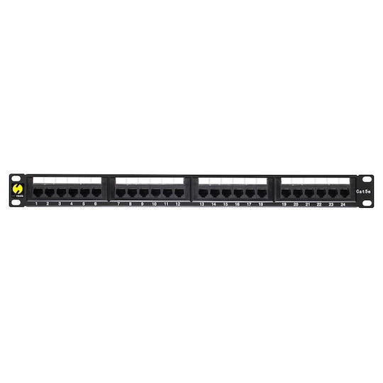 Netrack Patch Panel για Rack 1U cat5e Μαύρο