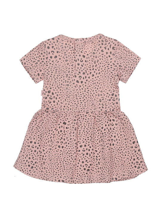 Dirkje Παιδικό Φόρεμα Animal Print Κοντομάνικο Ροζ