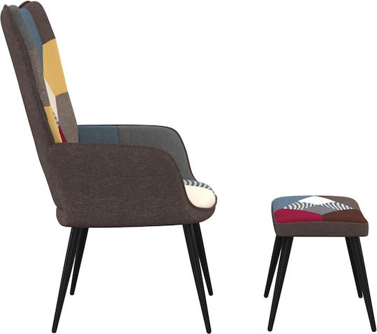 Bergère with Footstool Multicolour 61x70x96.5cm