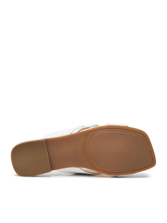Sameya Leather Women's Flat Sandals in White Color