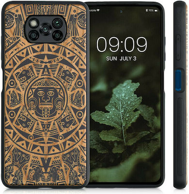 KWmobile Maya Calendar Art Wooden Back Cover Light Brown / Black (Poco X3 NFC / X3 Pro)