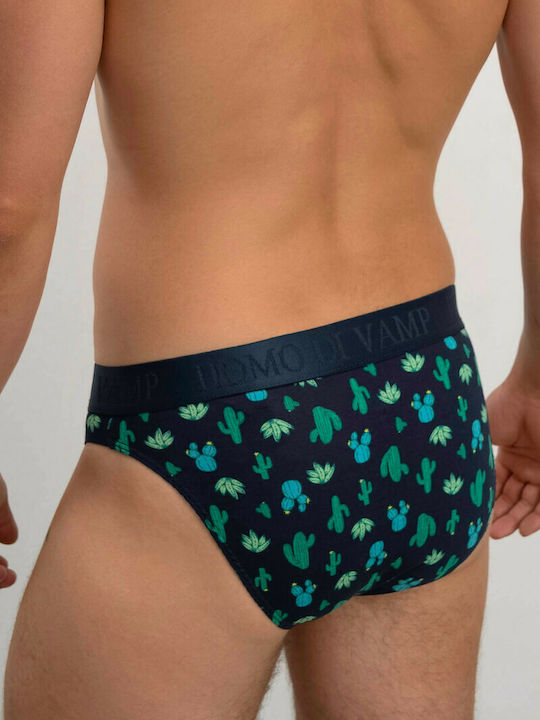 Men's Slips Blue with Patterns 2Pack