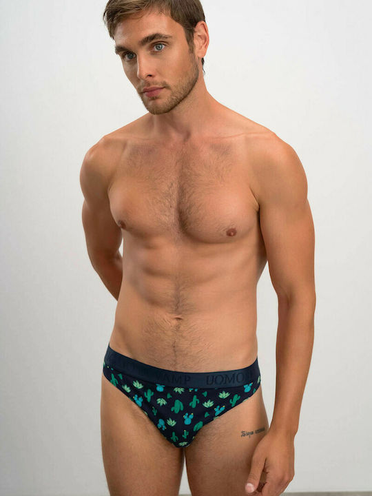 Men's Slips Blue with Patterns 2Pack