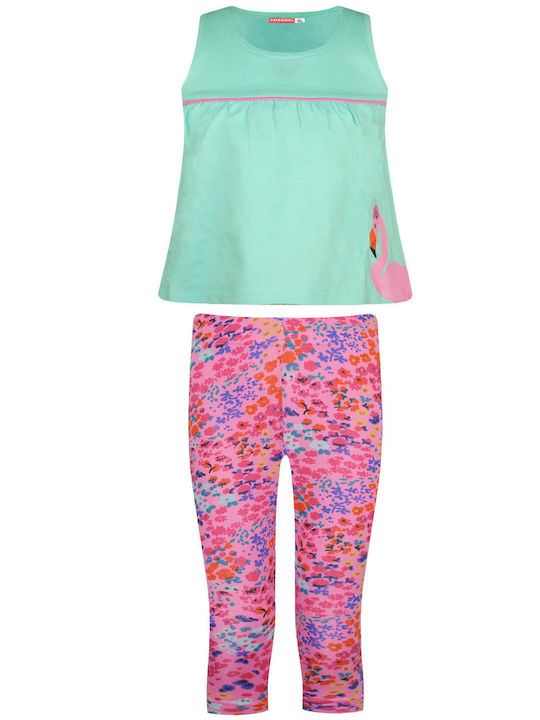 Energiers Kids Set with Leggings Summer 2pcs Turquoise