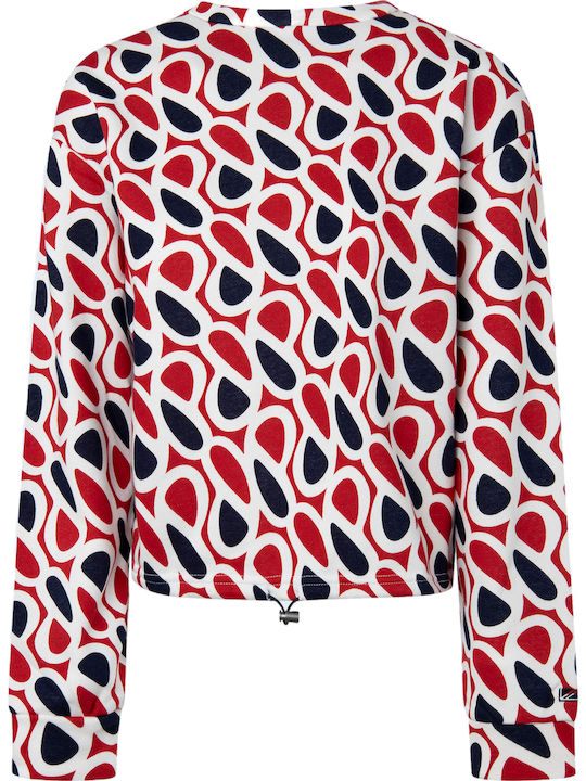 Chris Cropped Γυναικείο Φούτερ Red/Blue