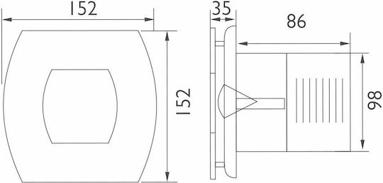 Lineme Lüfter Φ10 4 Weiß Wandmontage Lüfter für das Badezimmer 100mm Weiß