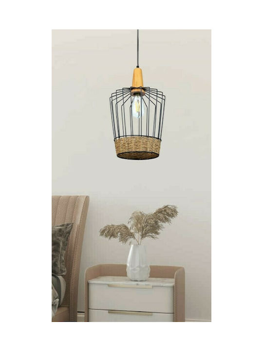 Inlight 4025 Pendant Lamp with Rope E27 Ø17 Black