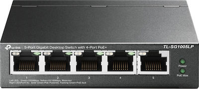 TP-LINK TL-SG1005LP v2 Unmanaged L2 PoE+ Switch με 4 Θύρες Gigabit (1Gbps) Ethernet