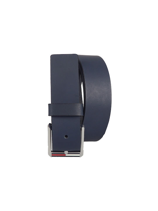 Men's Leather Belt Navy Blue