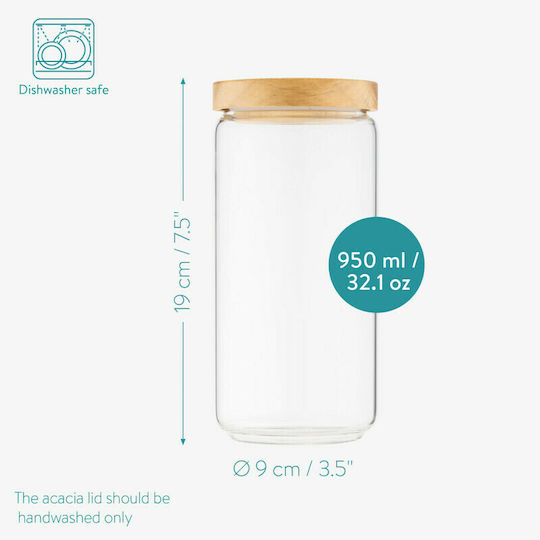 Navaris Βάζο Γενικής Χρήσης με Καπάκι Γυάλινο 950ml 3τμχ