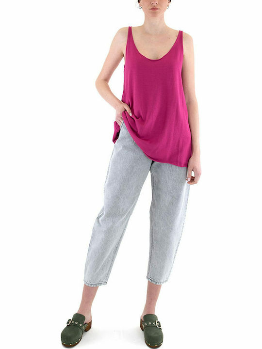 Women's Summer Blouse Sleeveless Fuchsia