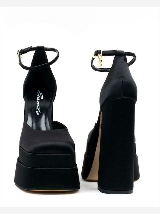 Black High Heels with Strap