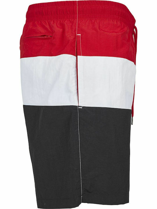 Men's Swimwear Bermuda Red / Black / White Striped