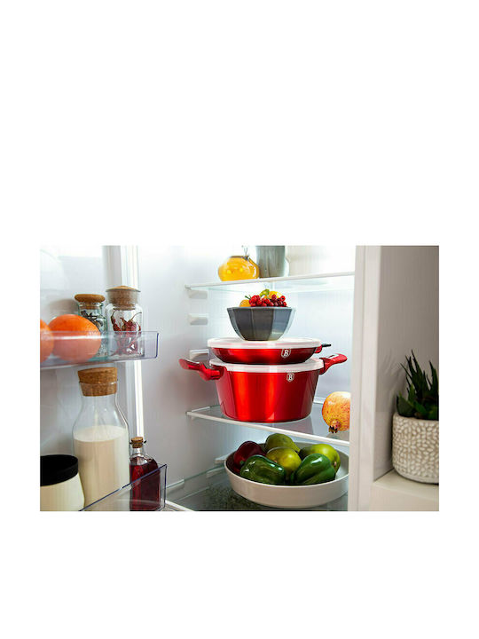 Berlinger Haus Metallic Line Cookware Set Made of Aluminum Burgundy Collection with Stone Coating 5 Pieces