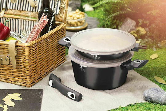 Berlinger Haus Metallic Line Kochgeschirr-Set aus Aluminium Carbon Pro mit Steinbeschichtung 4-teilig