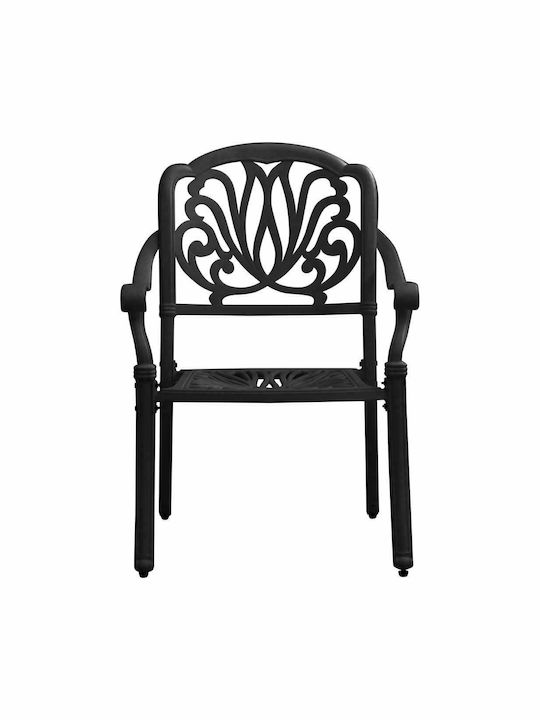Dining Room Set for Small Outdoor Spaces 3 Pieces Black with Umbrella Holder
