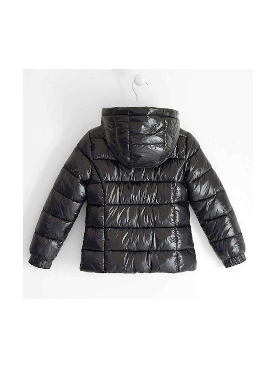 iDO Kids Quilted Jacket short Hooded Black 4