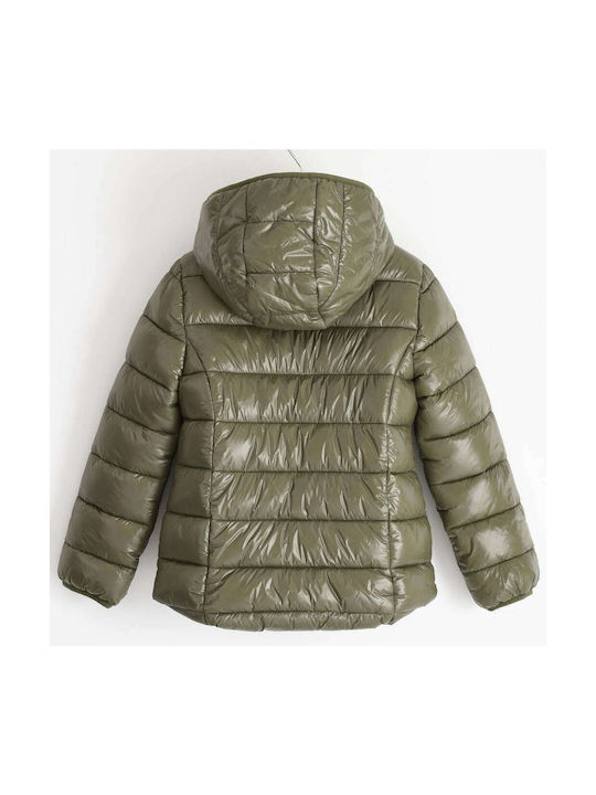 iDO Kids Quilted Jacket short Hooded Khaki