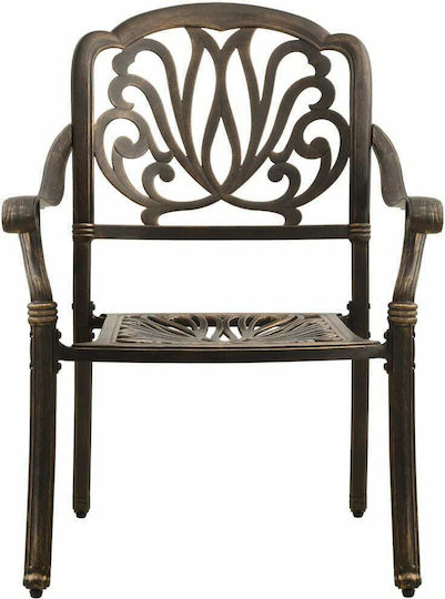 Garten- und Outdoor-Möbelsets für kleinen Raum 3 Stück Bronzefarbe mit Sonnenschirmhalter
