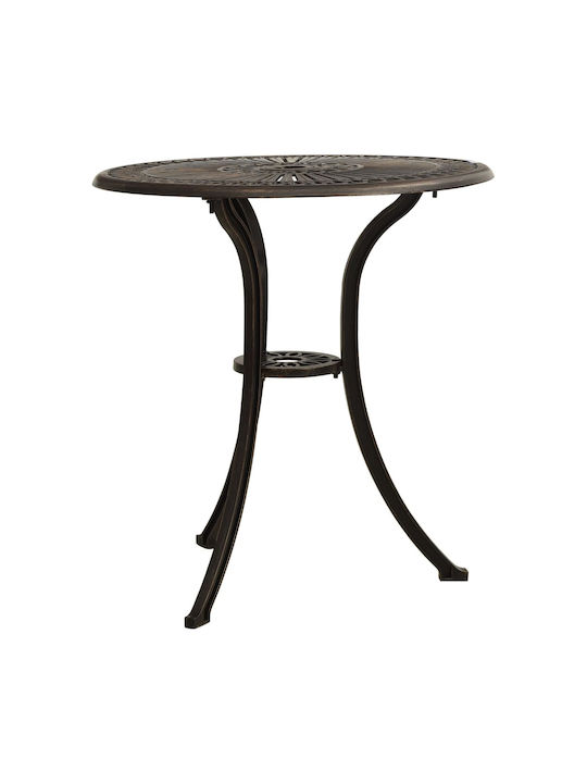 Dining Room Set for Small Outdoor Spaces 3 Pieces Bronze with Umbrella Holder