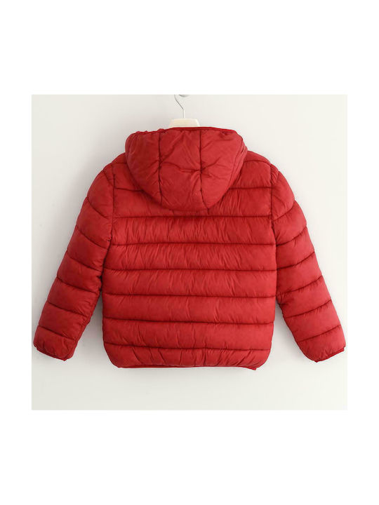 iDO Kids Quilted Jacket short Hooded Red