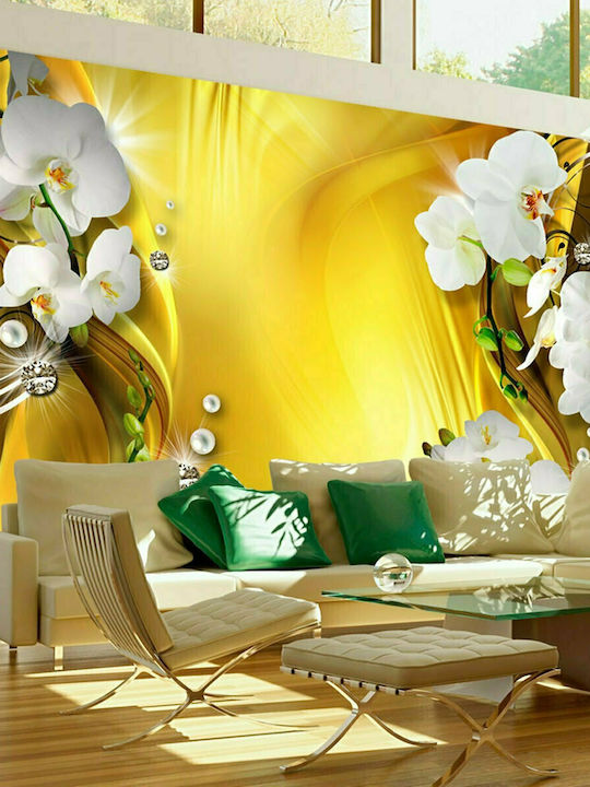 Fototapet de Perete 150x105cm Orchid In Gold Tesatura