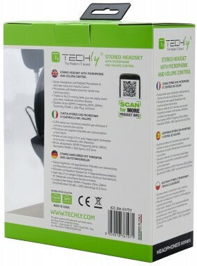 Techly Über Ohr Multimedia-Headsets mit Mikrofon und Verbindung 3,5 mm Klinke in Schwarz Farbe ICC-SH-517TY