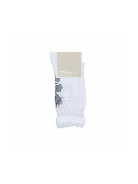 Tamaris Damen Gemusterte Socken Weiß 1Pack