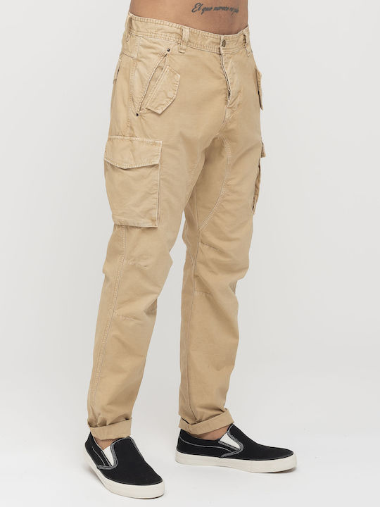 Mauro Ανδρικό Παντελόνι Cargo Relaxed Fit Μπεζ