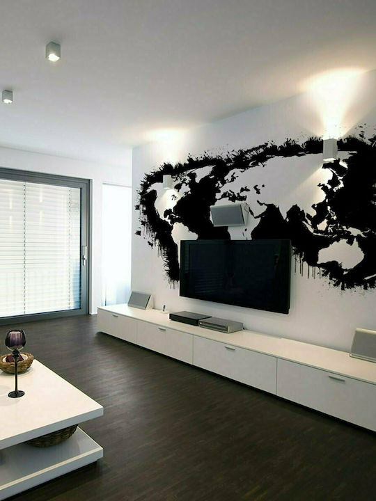 Fototapet de Perete 200x154cm White Continents Black Tesatura Albă