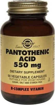 Solgar Pantothenic Acid Βιταμίνη για την Υγεία του Νευρικού Συστήματος 550mg 50 φυτικές κάψουλες