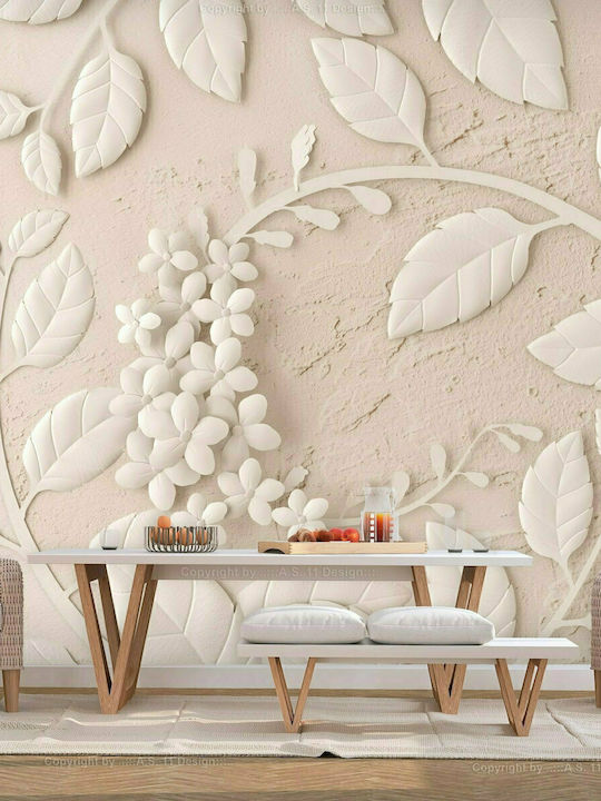 Fototapet de Perete 200x140cm Paper Flowers Beige Tesatura Bej