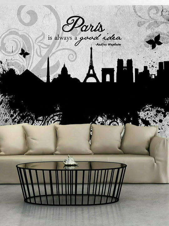 Fototapet de Perete 250x175cm Paris Is Always Good Idea Black White Tesatura Gri