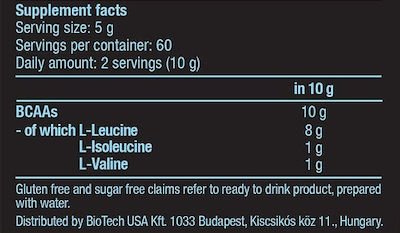 Biotech USA BCAA 8:1:1 Amino Acid Drink Powder 300gr Unflavoured