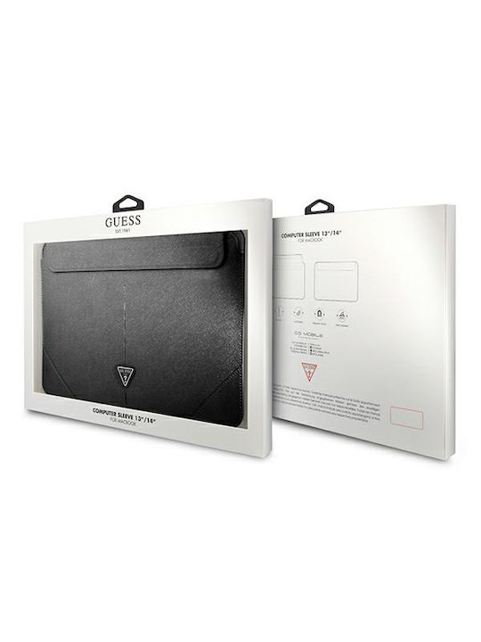 Guess Saffiano Triangle Logo Tasche Fall für Laptop 14" in Schwarz Farbe