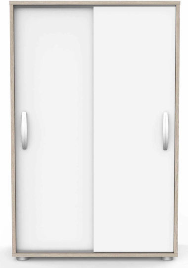 Double Door Wardrobe Sliding Flare Natural - White 68x32.9x105.6cm