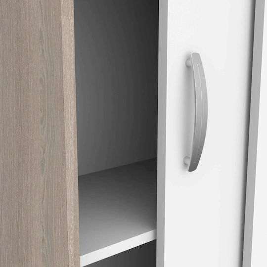 Double Door Wardrobe Sliding Flare Natural - White 68x32.9x105.6cm
