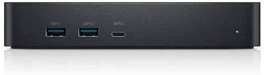 Dell D6000S USB-A / USB-C Stație de andocare cu HDMI/DisplayPort 4K PD Ethernet și conexiune 3 monitoare Negru