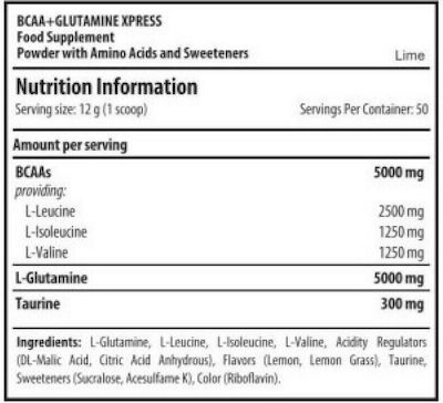 Scitec Nutrition BCAA + Glutamine Xpress 300gr Langinsel