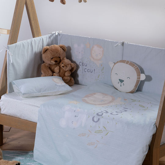 Nef-Nef Homeware Πάντα Κλασική Cuddling Lion Aqua 40x187cm