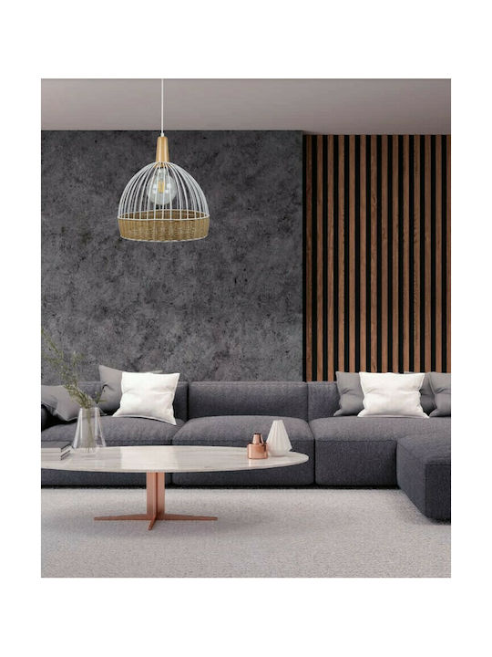 Inlight 4028 Pendant Lamp with Rope E27 Ø20 White