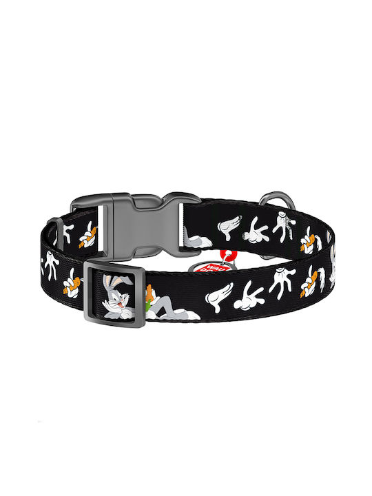 WauDog Bugs Bunny Dog Collar In Black Colour με Smart ID 15mm x 23 - 35cm